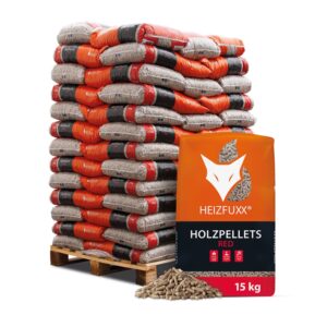 Heizfuxx Holzpellets Red-Premium-Hartholzpellets aus Buche & Eiche,975-kg-Palette (65 × 15 kg)